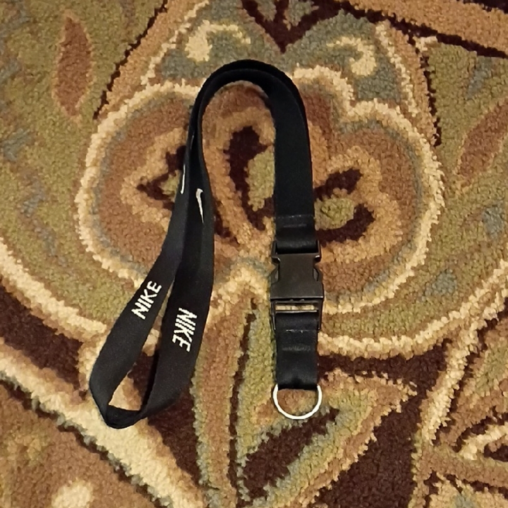 Nike Black Lanyard with White Logo